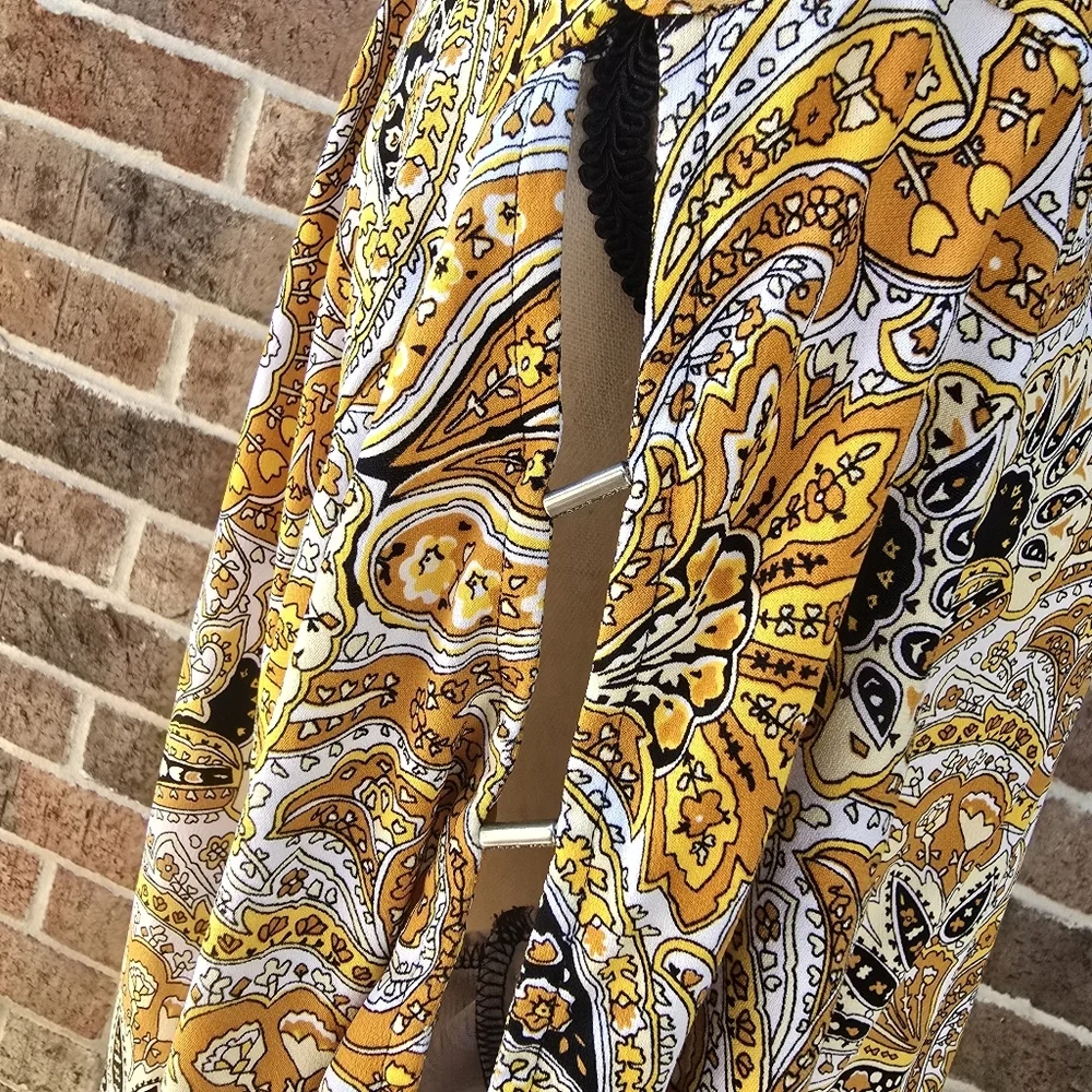 Michael Kors Yellow and Brown Paisley Top
